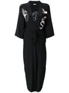 P.a.r.o.s.h. Embroidered Dragon Kimono Coat - Black