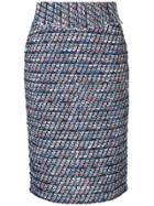 Coohem High Waisted Tweed Skirt - Blue