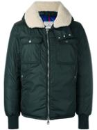 Moncler 'darwin' Padded Jacket, Men's, Size: 1, Green, Feather Down/sheep Skin/shearling/polyamide
