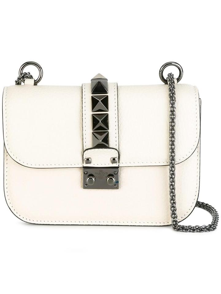 Valentino Valentino Garavani Glam Lock Shoulder Bag, Women's, Nude/neutrals, Calf Leather/metal (other)