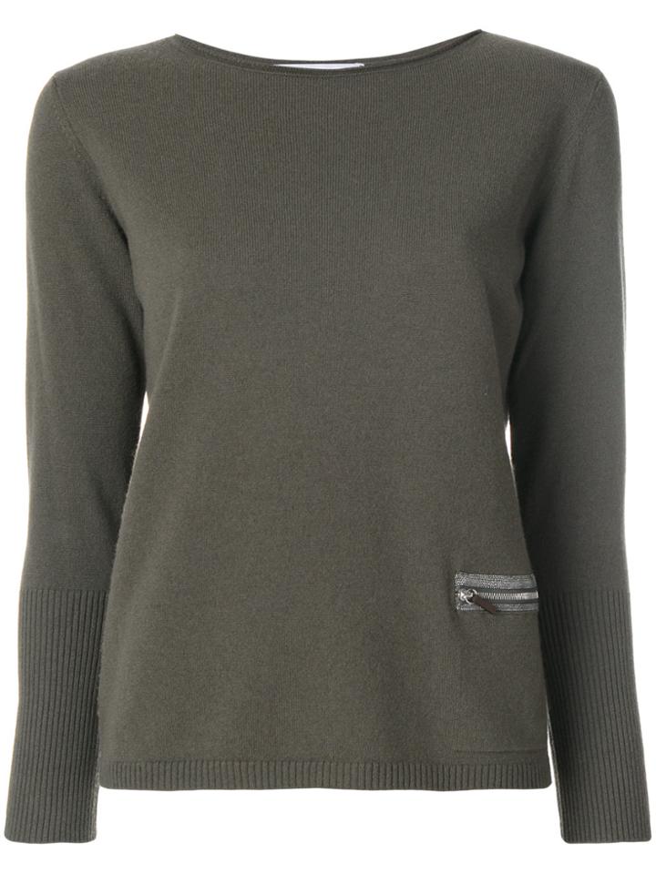 Fabiana Filippi Zipped Pocket Sweatshirt - Green