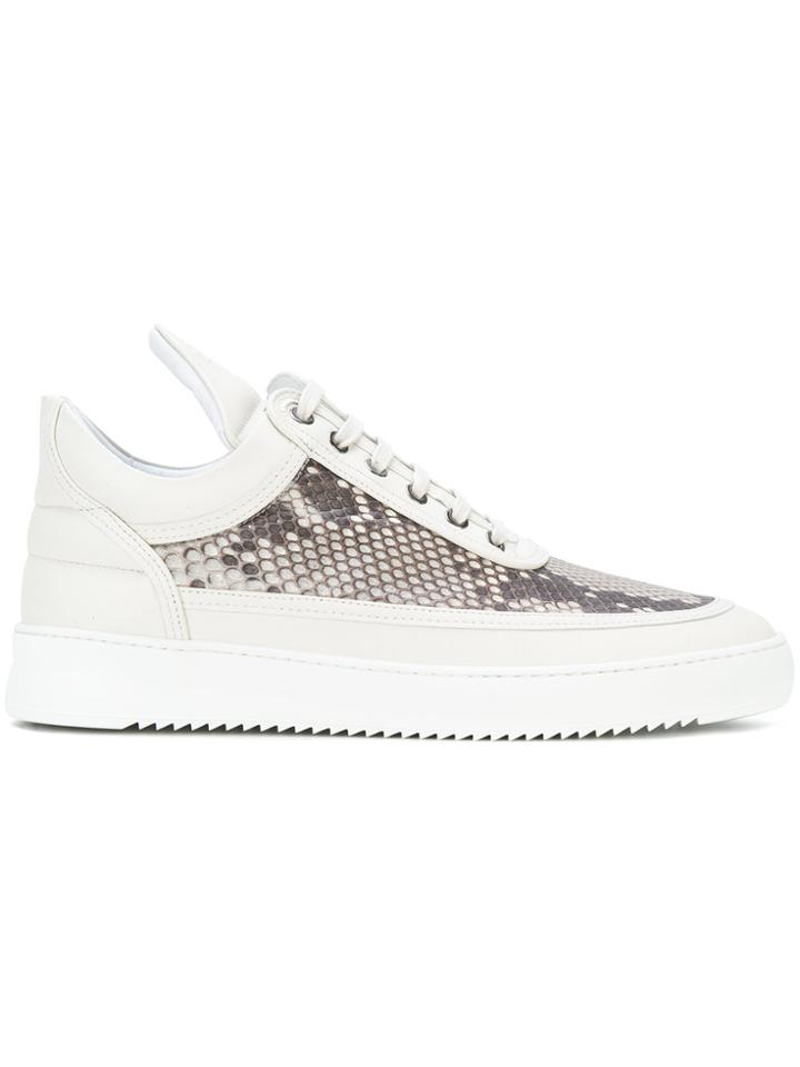Filling Pieces Python Print Sneakers - White