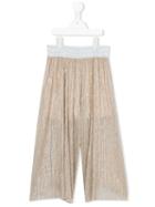 Loredana - Plissé Cropped Culotte Trousers - Kids - Polyester/spandex/elastane/viscose/metallic (grey) Fibre - 11 Yrs