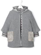 Fay Kids Layered Coat, Girl's, Size: 10 Yrs, Grey