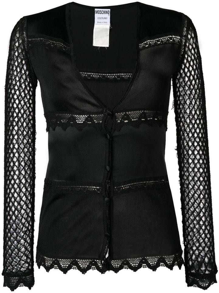 Moschino Vintage 1990's Plunge Neck Top - Black