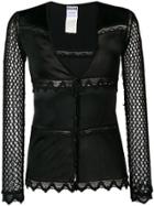 Moschino Vintage 1990's Plunge Neck Top - Black
