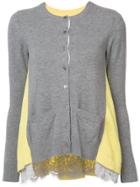 Sacai Lace Trim Cardigan - Grey