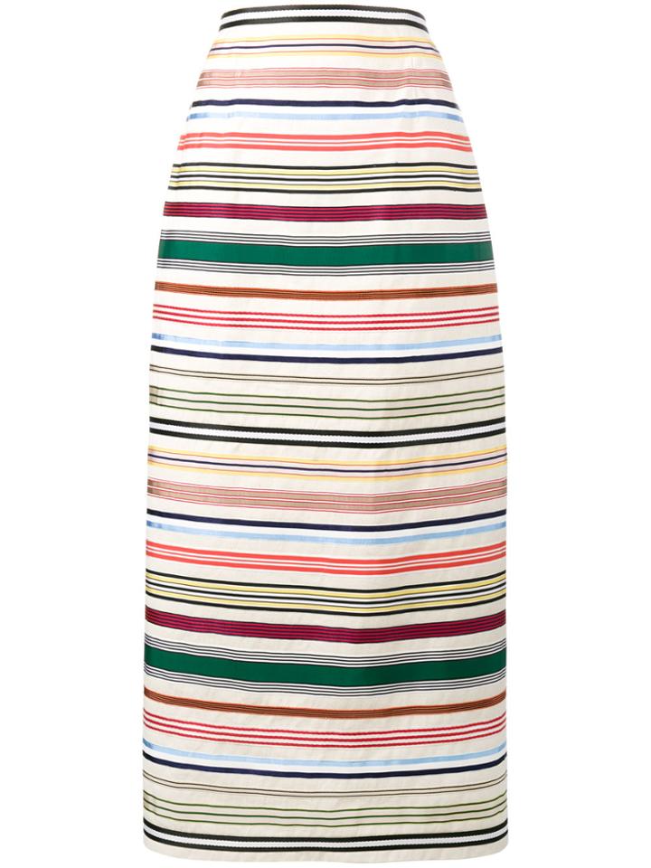 Rosie Assoulin Ribbon Rainbow Stripe Skirt - Nude & Neutrals