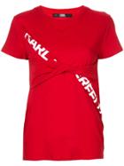 Karl Lagerfeld Knot Front T-shirt - Red