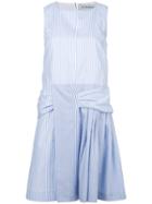 Carven Striped Poplin Dress - Blue