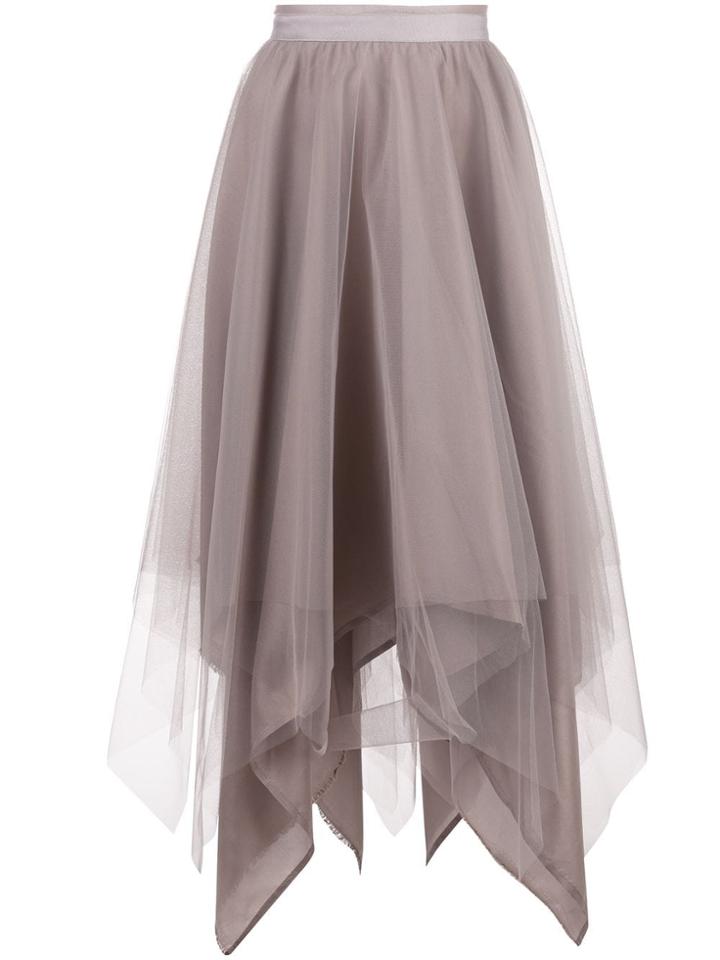 Marc Le Bihan Asymmetric Hem Silk Skirt - Grey