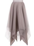 Marc Le Bihan Asymmetric Hem Silk Skirt - Grey