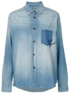 Saint Laurent Oversized Embroidered Shirt - Blue