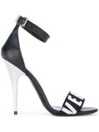 Versus Logo Printed Strap Sandals - Black