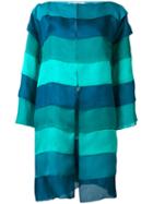 Gianluca Capannolo - Striped Panel Coat - Women - Silk - 42, Green, Silk
