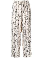 Ikumi Accent Printed Palazzo Pants, Women's, Size: Large, Brown, Rayon