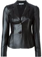 Desa Collection Leather Blazer, Women's, Size: 38, Black, Leather/polyester/spandex/elastane