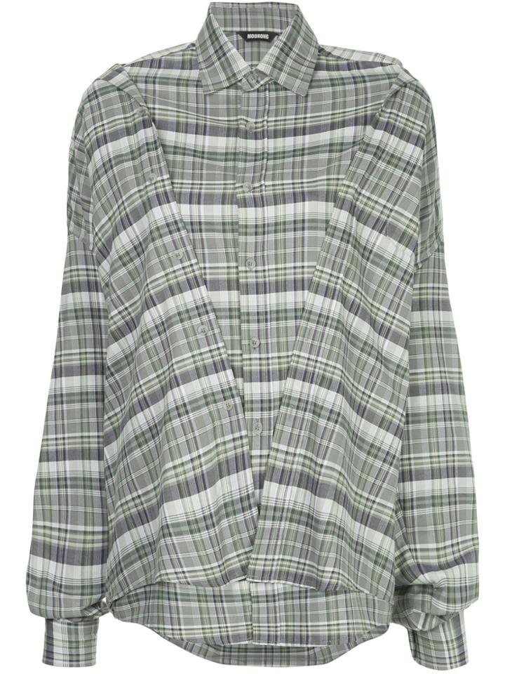 Moohong Checked Double Shirt - Grey
