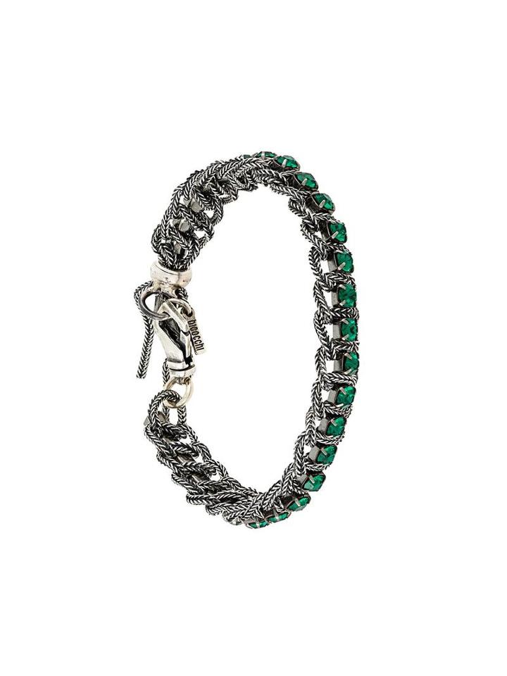 Emanuele Bicocchi Beaded Bracelet, Men's, Size: Medium, Metallic
