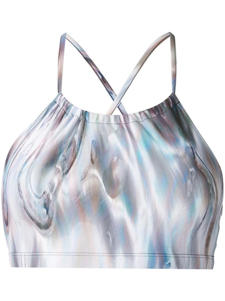 Mona High Neck Shell Bikini Top - Blue
