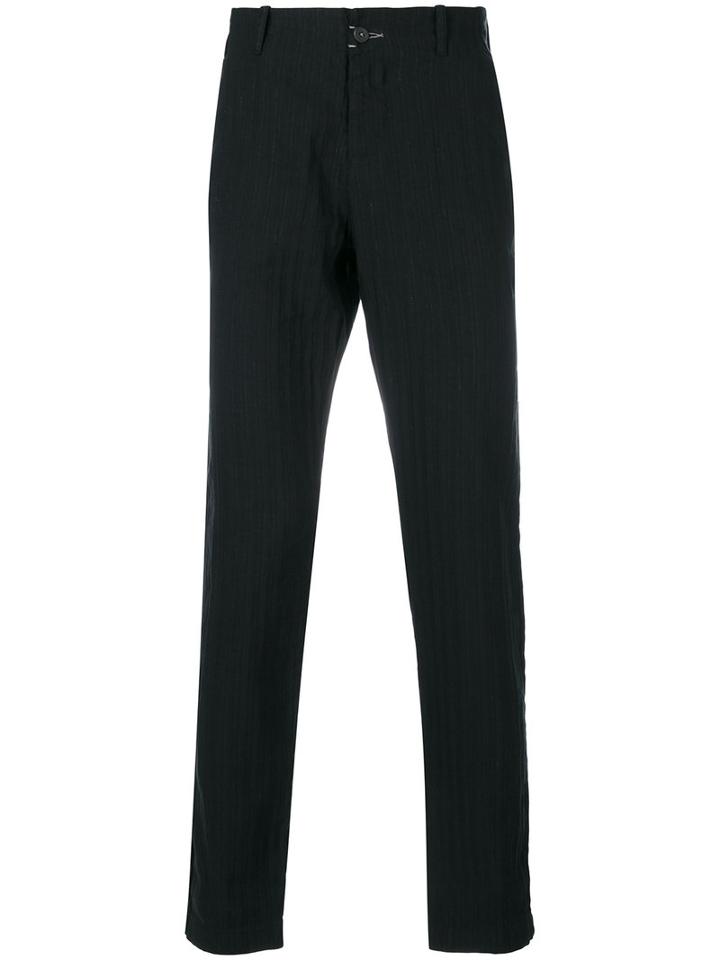Transit - Pinstripe Tapered Trousers - Men - Cotton/linen/flax - M, Black, Cotton/linen/flax