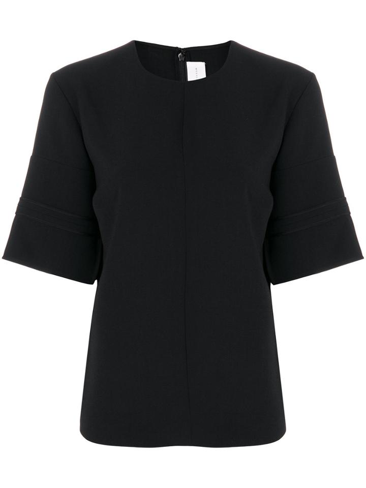 Victoria Victoria Beckham Wide Short Sleeve Blouse - Black