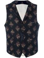 Al Duca D'aosta 1902 Patterned Front Pocket Waistcoat, Men's, Size: 52, Black, Cotton/polyester/other Fibers