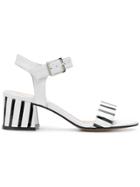 Marc Ellis Striped Details Sandals - White