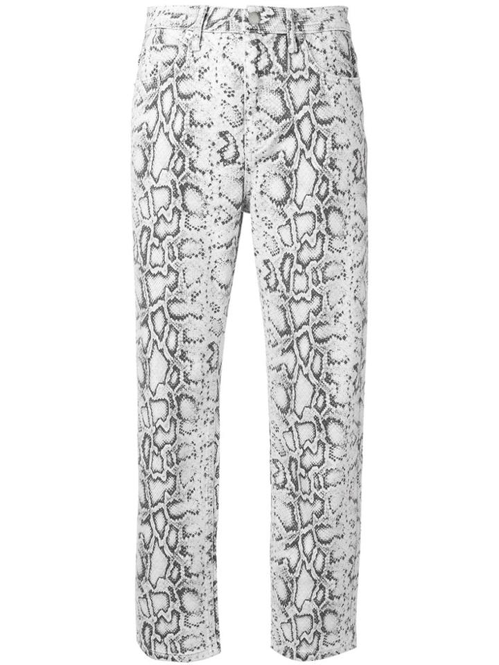 T By Alexander Wang Snakeskin Print Trousers - Grey