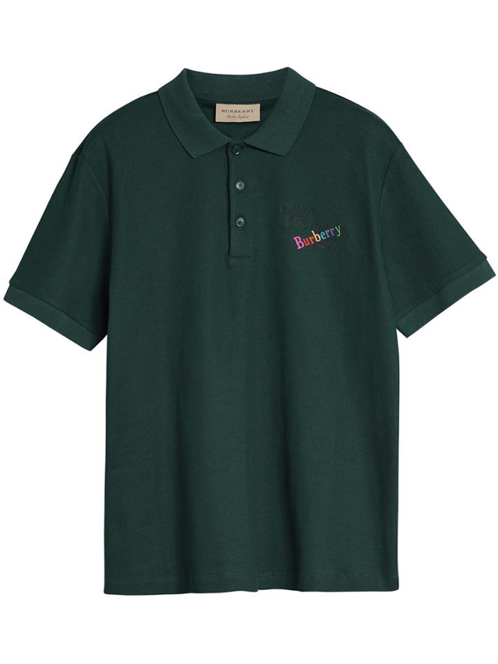 Burberry Triple Archive Logo Cotton Piqué Polo Shirt - Green