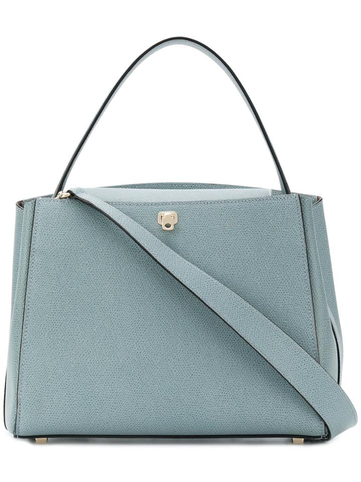 Valextra Flap Closure Tote Bag - Blue
