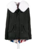 Mr & Mrs Italy Fox Fur Hooded Jacket - Black