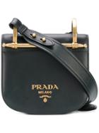 Prada Rounded Shape Crossbody Bag - Black