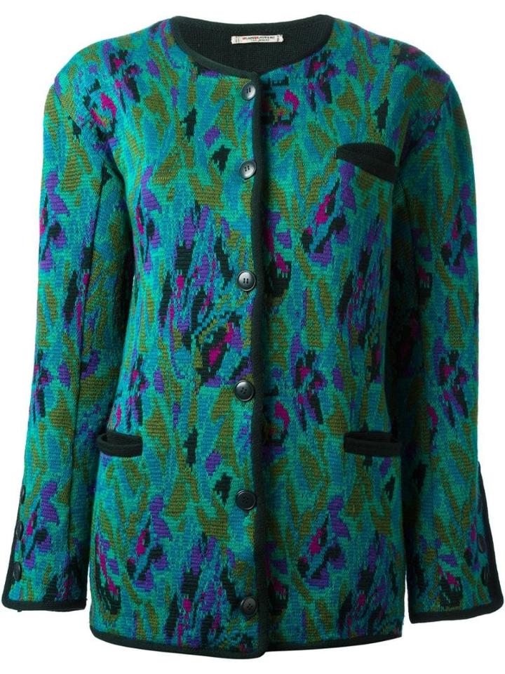 Yves Saint Laurent Pre-owned Jacquard Long Cardigan - Green