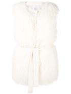 P.a.r.o.s.h. Belted Fur Gilet - White