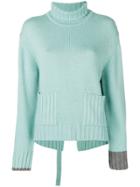 Eudon Choi Deconstructed Roll Neck Sweater - Blue
