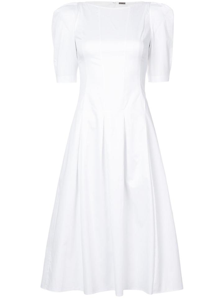 Adam Lippes Flared Fitted Dress - White