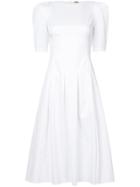 Adam Lippes Flared Fitted Dress - White