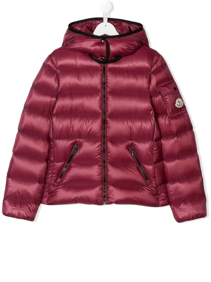 Moncler Kids Teen Hooded Padded Coat - Red