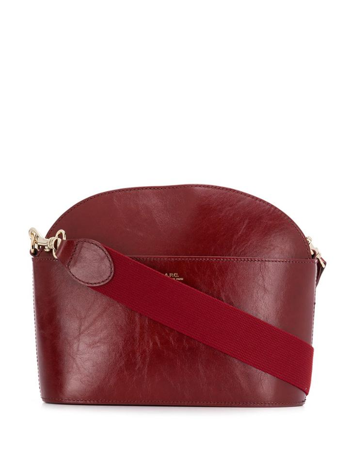A.p.c. Curved Crossbody Bag - Red