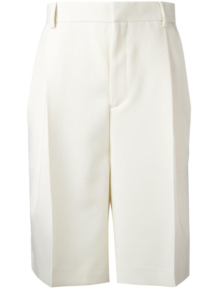Givenchy Tailored Bermuda Shorts, Men's, Size: 48, White, Cotton/cupro/wool/mohair