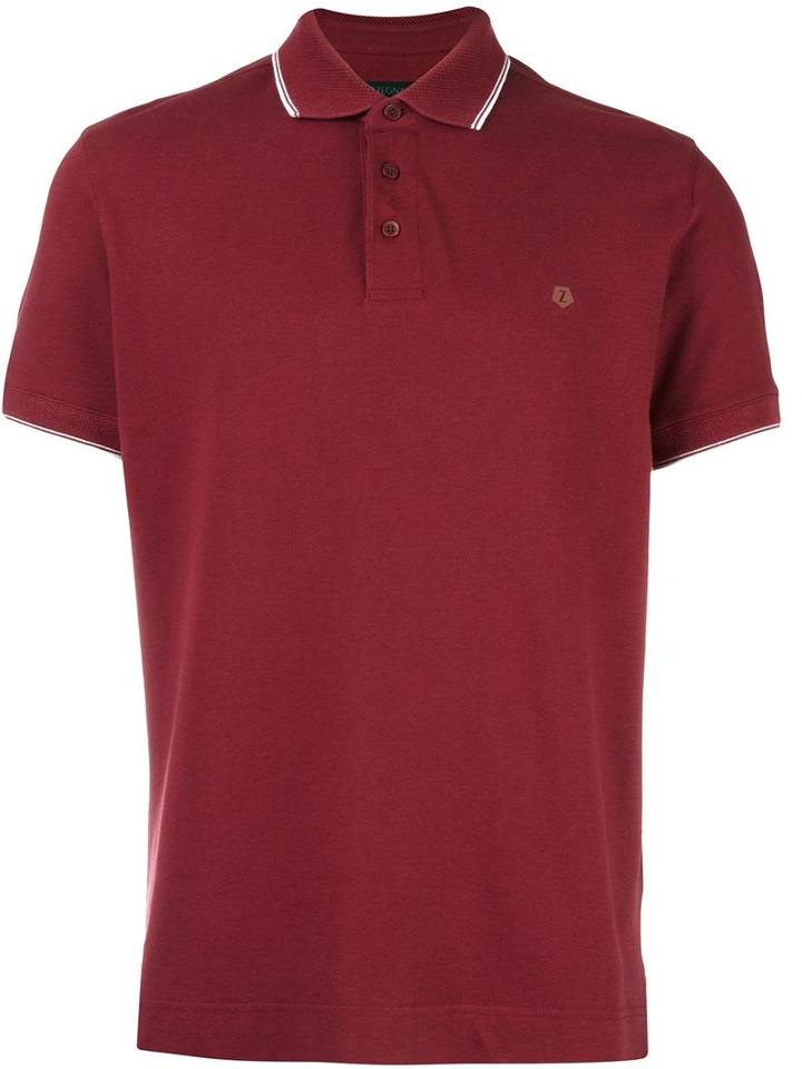 Z Zegna Short Sleeve Polo Shirt, Men's, Size: Medium, Red, Cotton