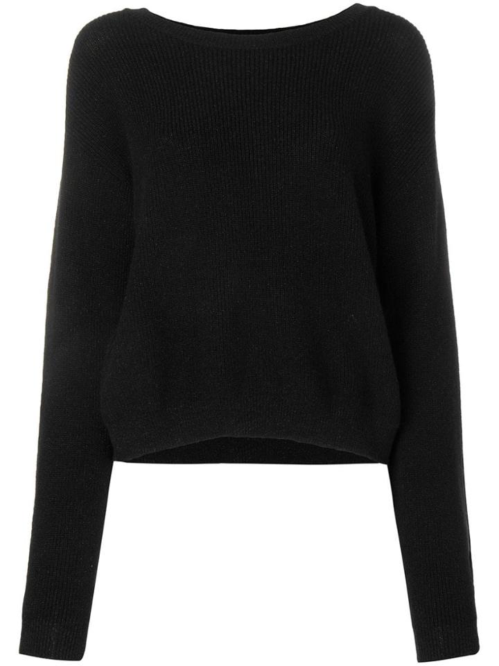 N.peal Crewneck Cropped Jumper - Black