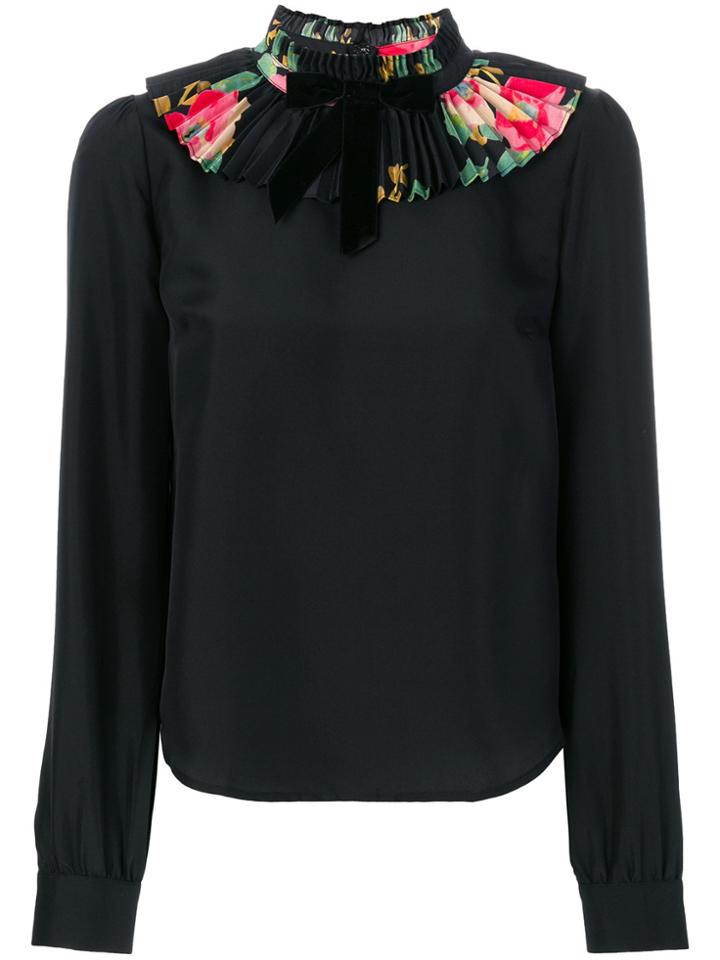Manoush Ruffled Neck Blouse - Black