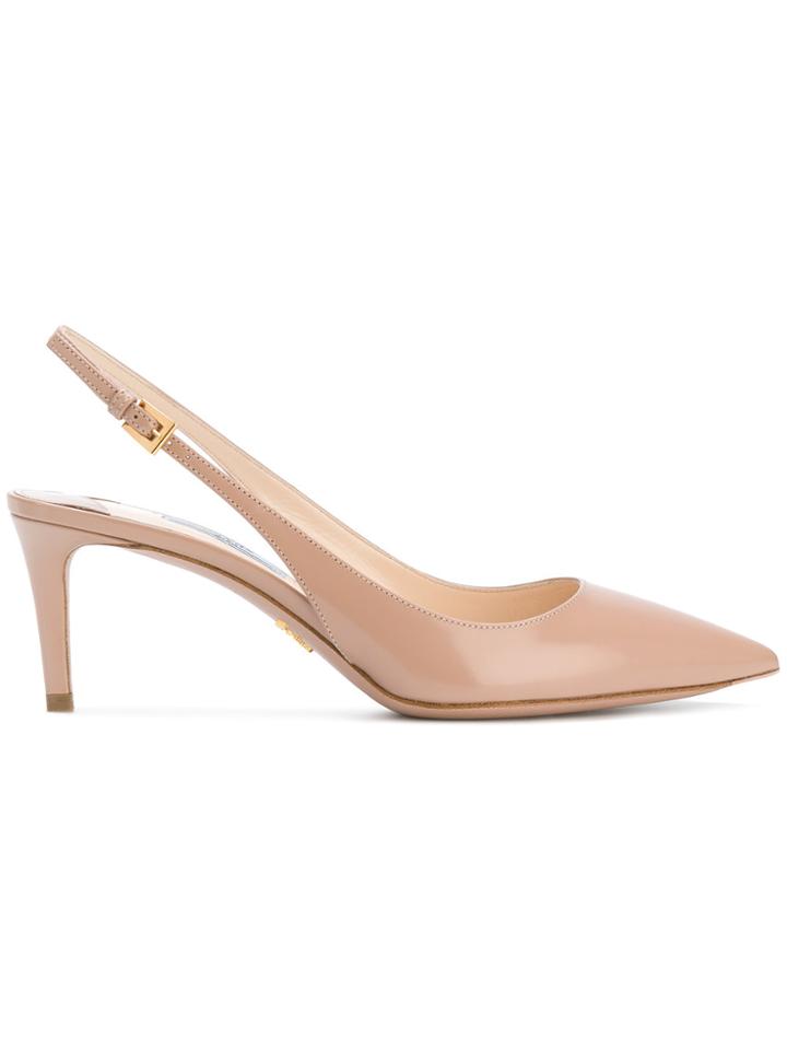 Prada Sling Back Pumps - Nude & Neutrals