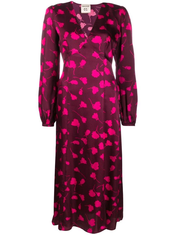 Semicouture Floral Print Dress - Purple