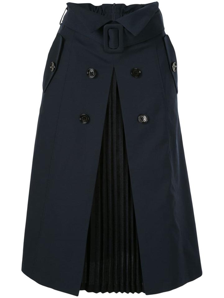 Loveless Belted Midi Skirt - Blue