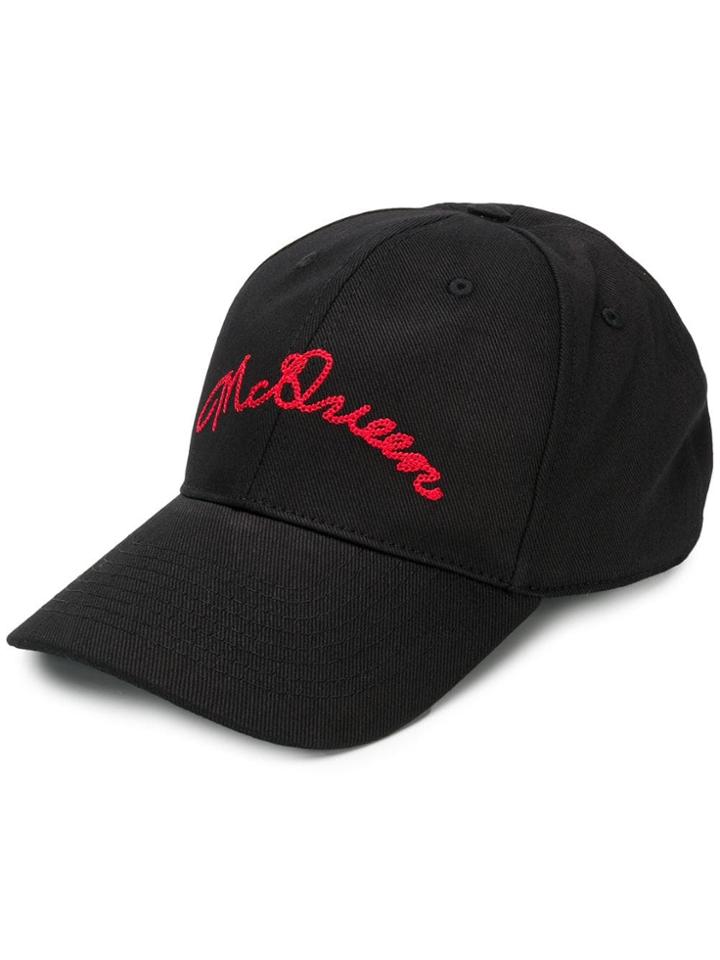 Alexander Mcqueen Logo Embroidered Baseball Cap - Black