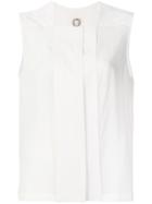 Ines De La Fressange Sleeveless Square Neck Blouse - White