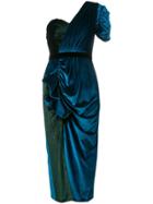 Self-portrait One Shoulder Evening Dress - Blue